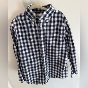 J Crew Crewcuts Navy and White Checkered Kids Shirt